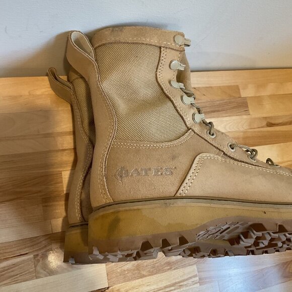 Women Bates Tactical Combat Boots 5.5 Tan Leather & Fabric steel toe security - Picture 10 of 16